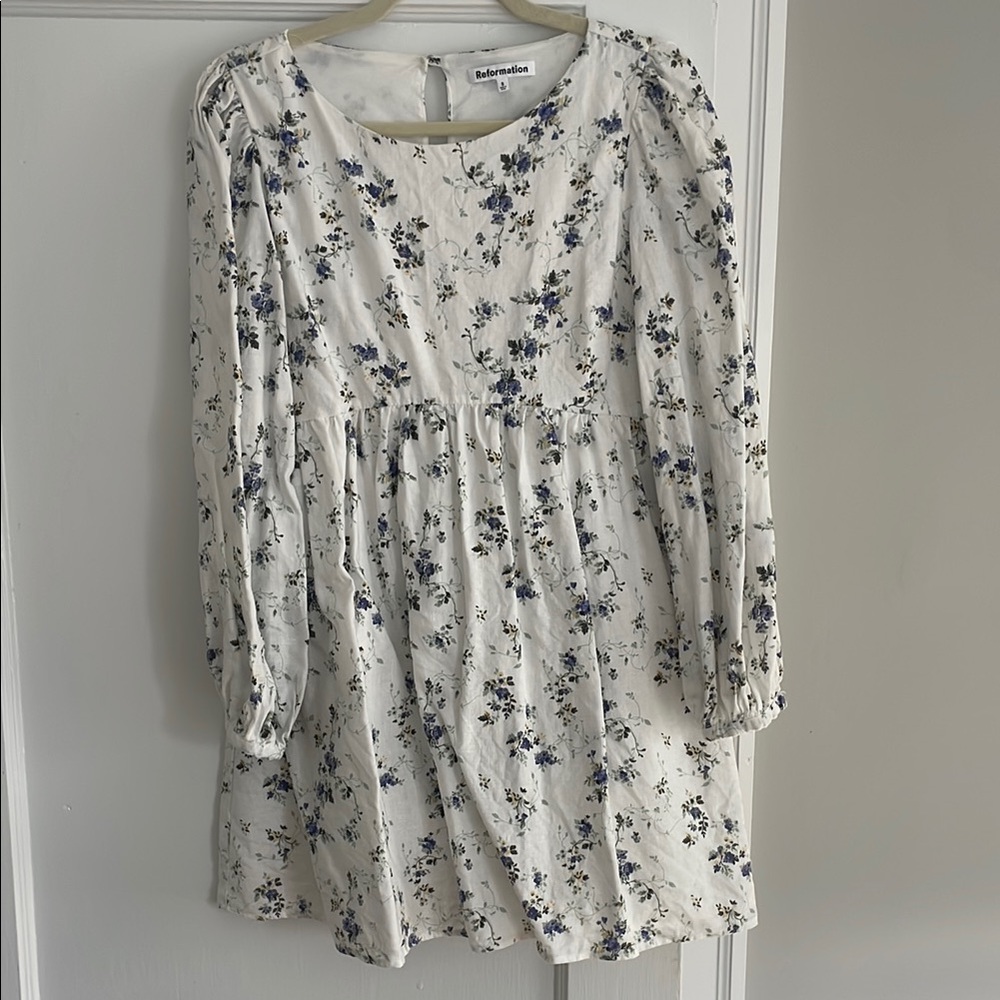 Reformation Linen Floral Mini Dress